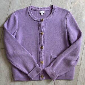 J. Crew Lavender Button-Front Knit Cardigan